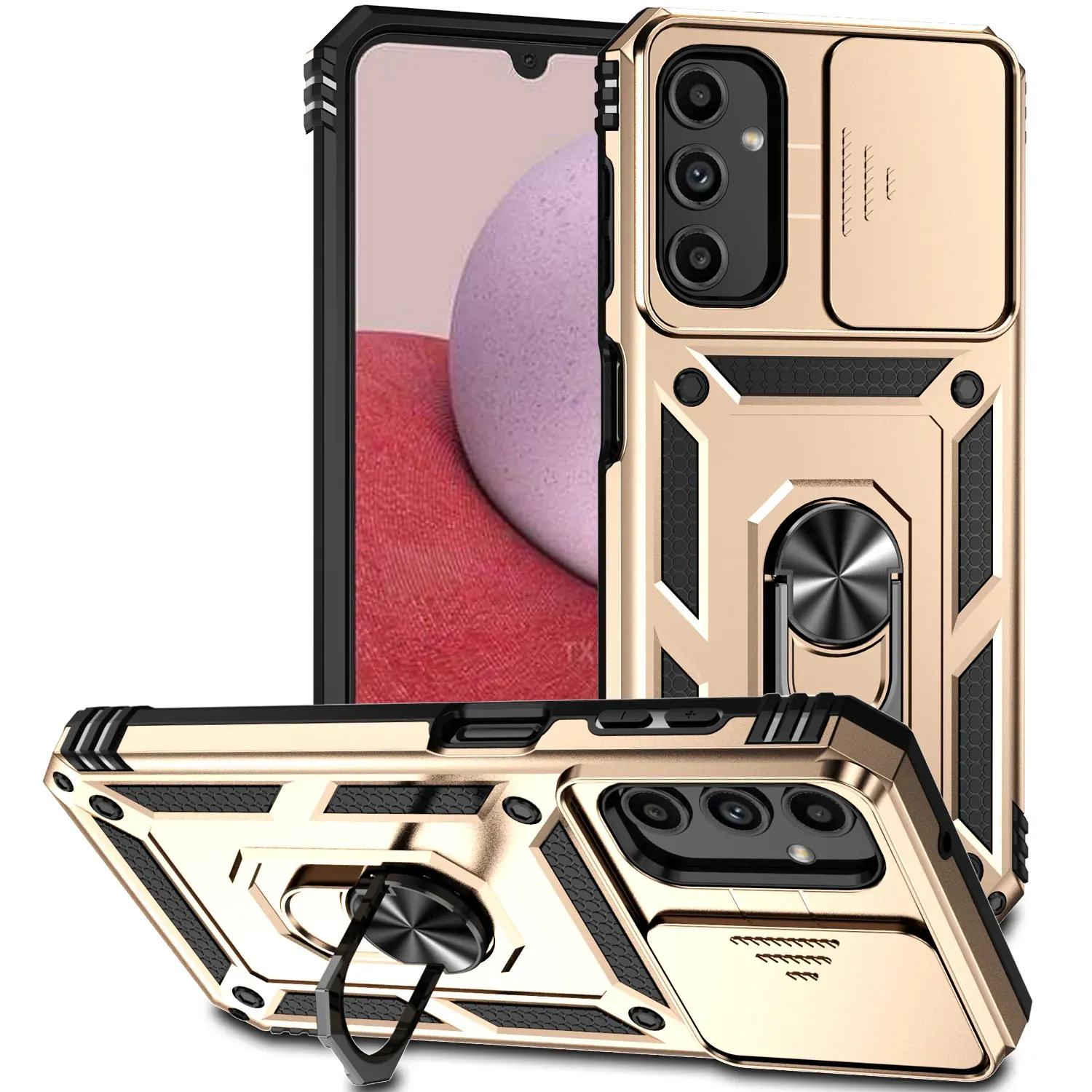 Gold Rugged Ring-Stand Case for Galaxy S26+ (3-Pack)